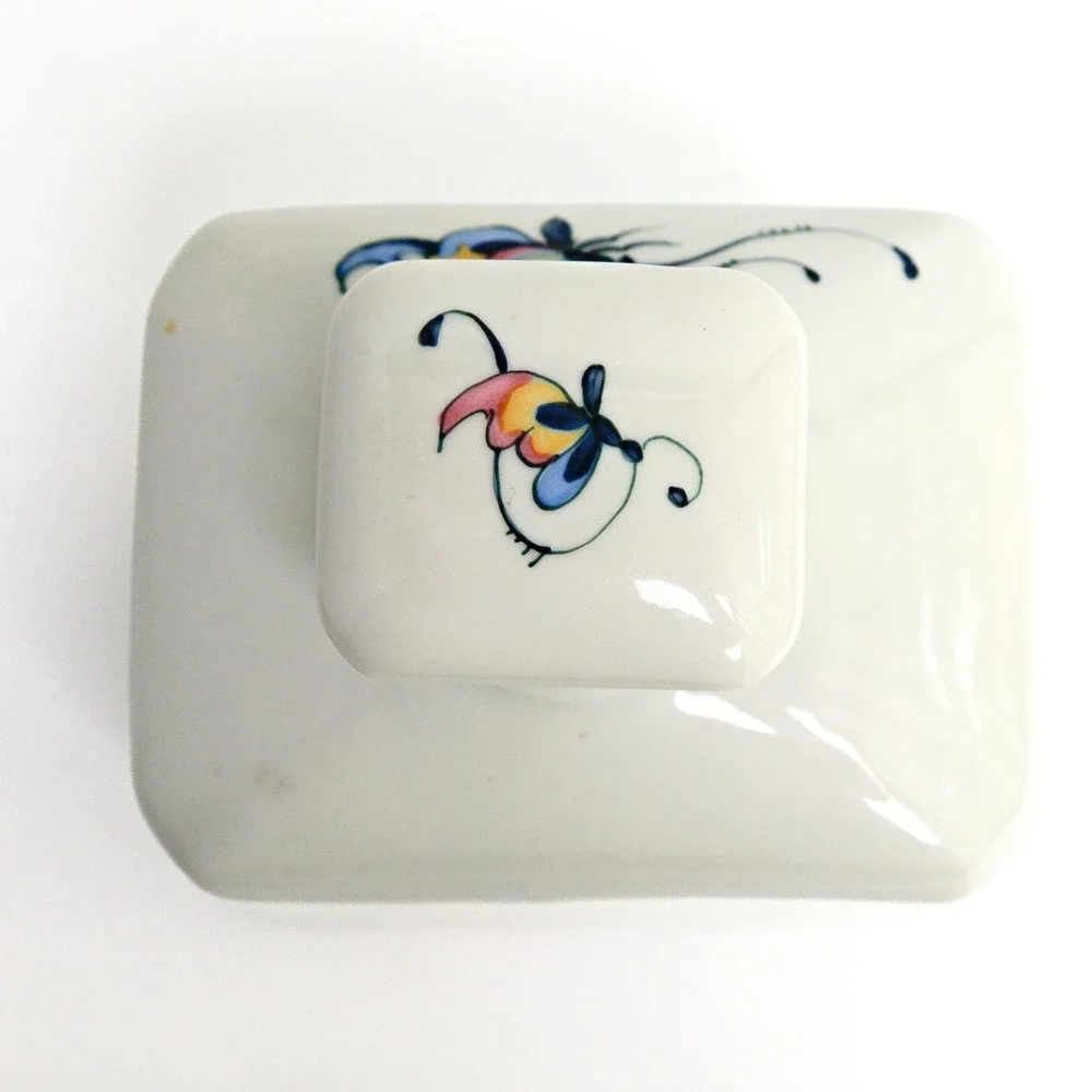 Vintage Neiman Marcus Limoges France Porcelain Box Hand Painted Butterflies